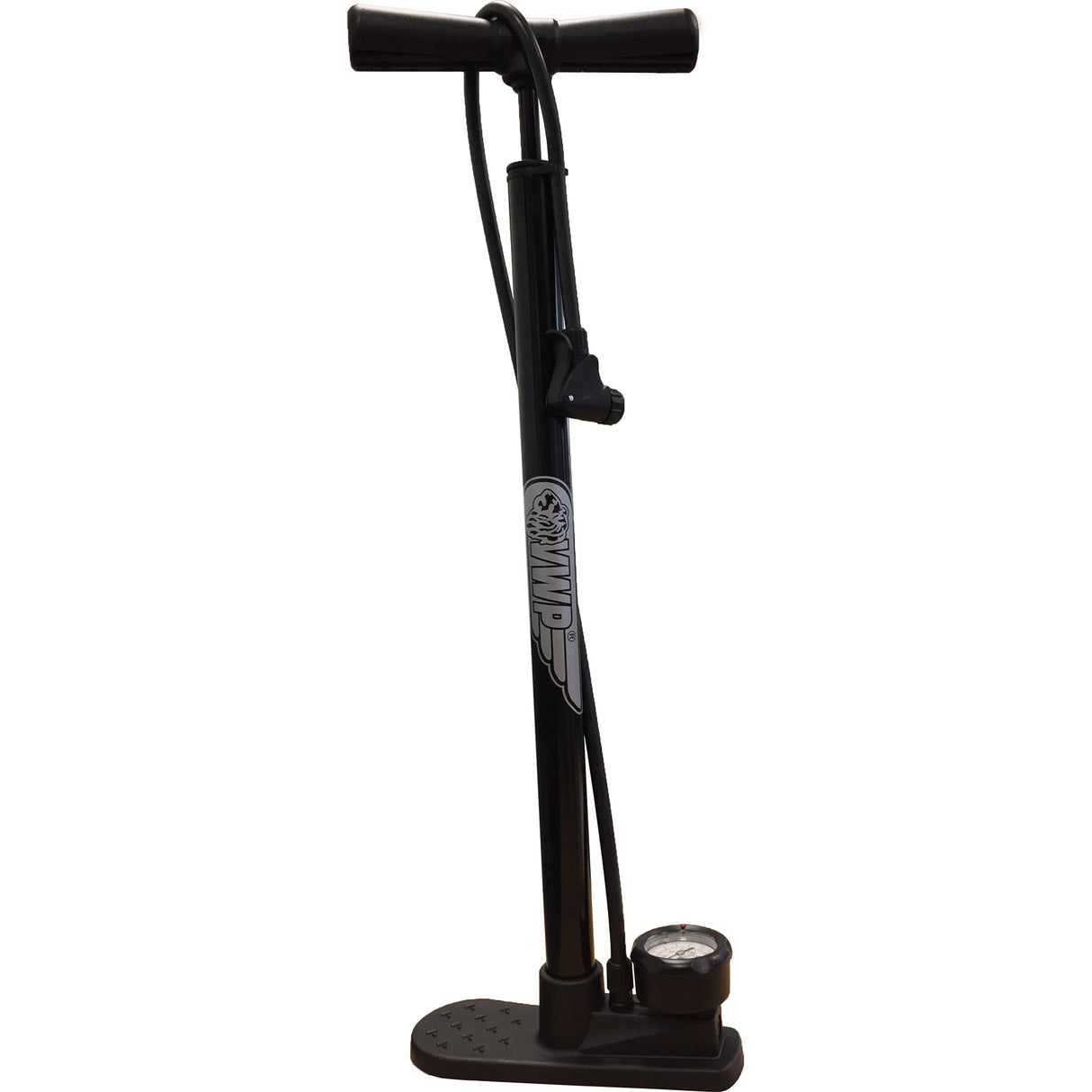 Vwp vloerpomp met manometer staal gf-03 zwart