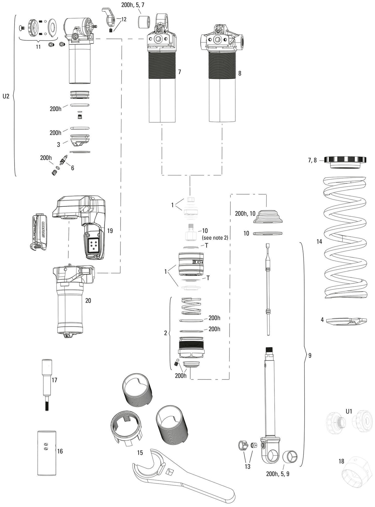 Rockshox schokdemper vivid coil ultimate rc2t rear shock rs vivid coil ult.rc2t 205x60mm
