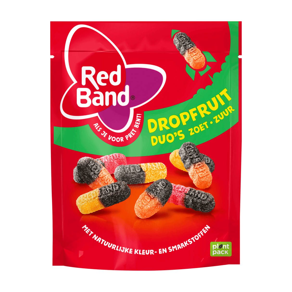 Red band magic drop fruit duo's - snoep - zoet zuur drop - 10x235g