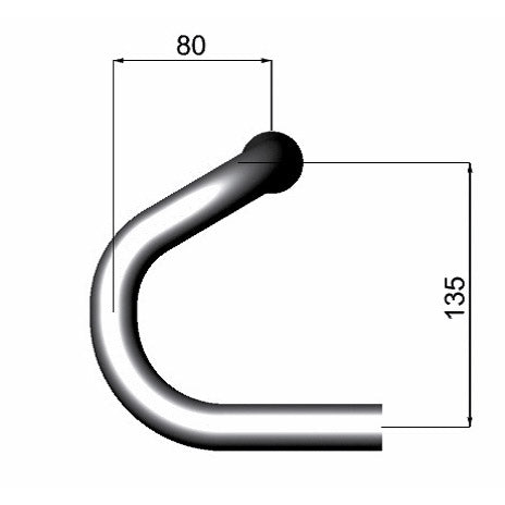 Deda stuur speciale 26mm 46cm polish zilver