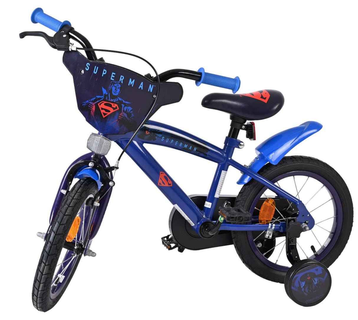 Volare superman kinderfiets - jongens - 14 inch - blauw