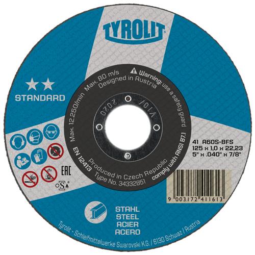 Tyrolit dss 178x1.6mm a46q-bfs standard st rvs | 25 stuks