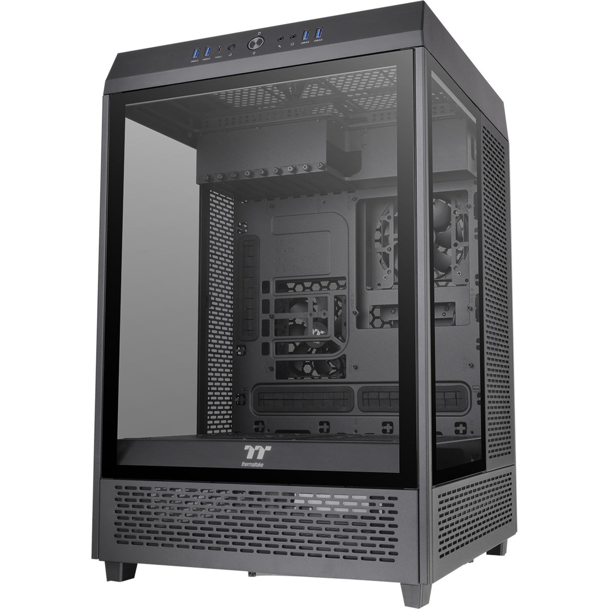 Thermaltake the tower 500 midi tower behuizing (zwart | 4x usb-a | 1x usb-c | tempered glass)