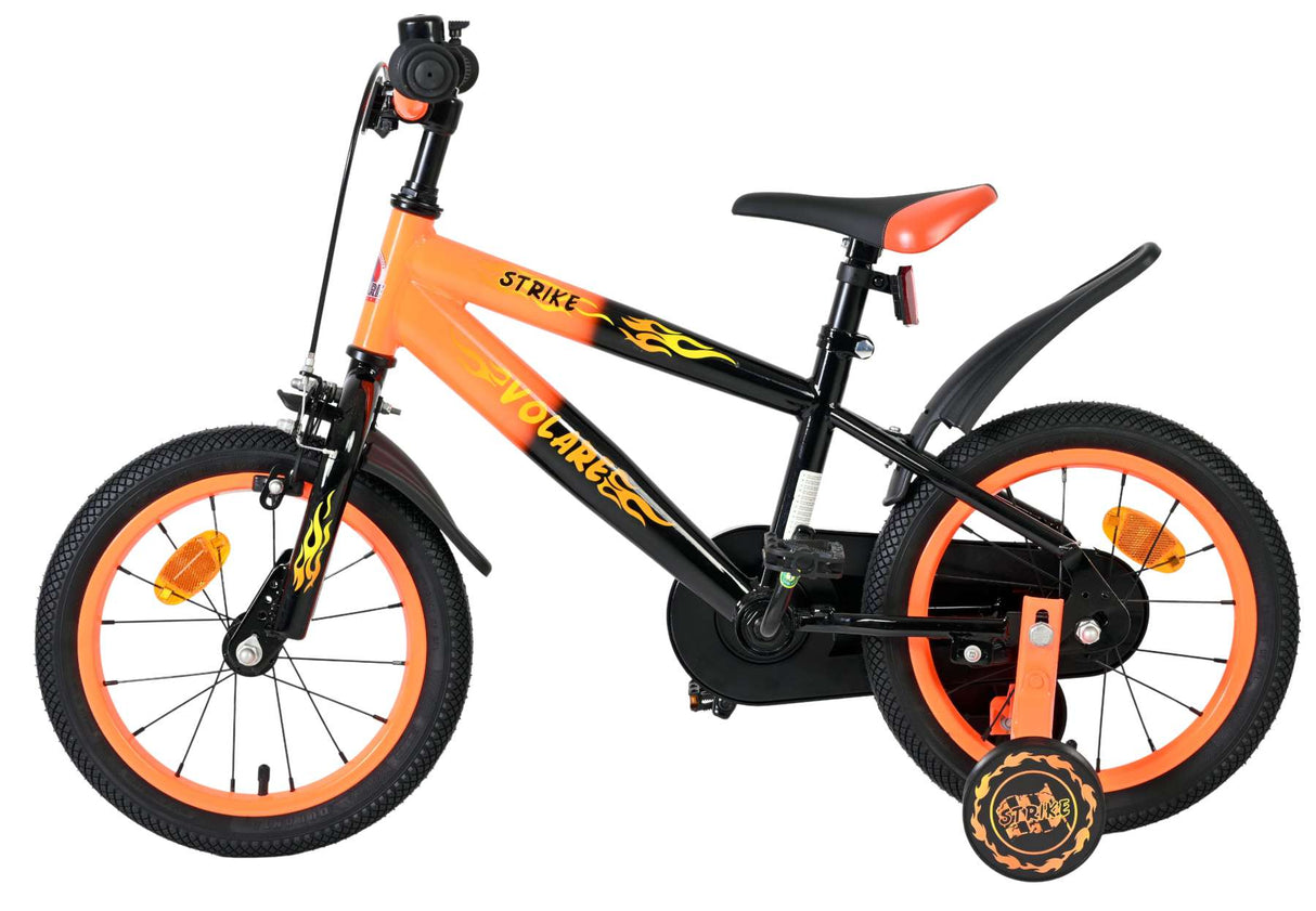 Volare strike kinderfiets - jongens - 14 inch - zwart oranje