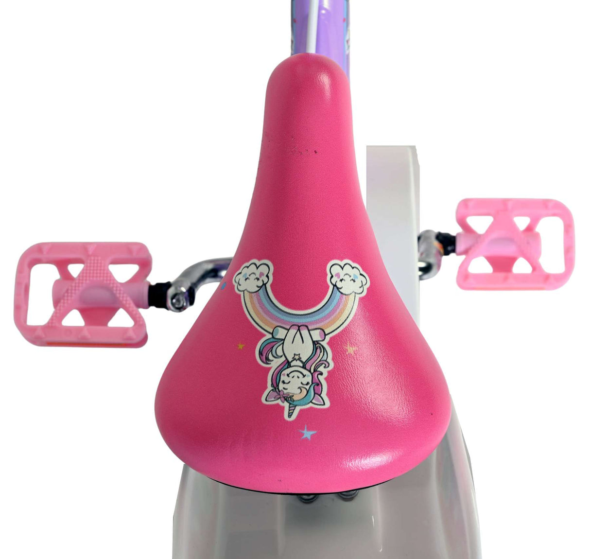 Volare unicorn kinderfiets - meisjes - 12 inch - paars - twee handremmen