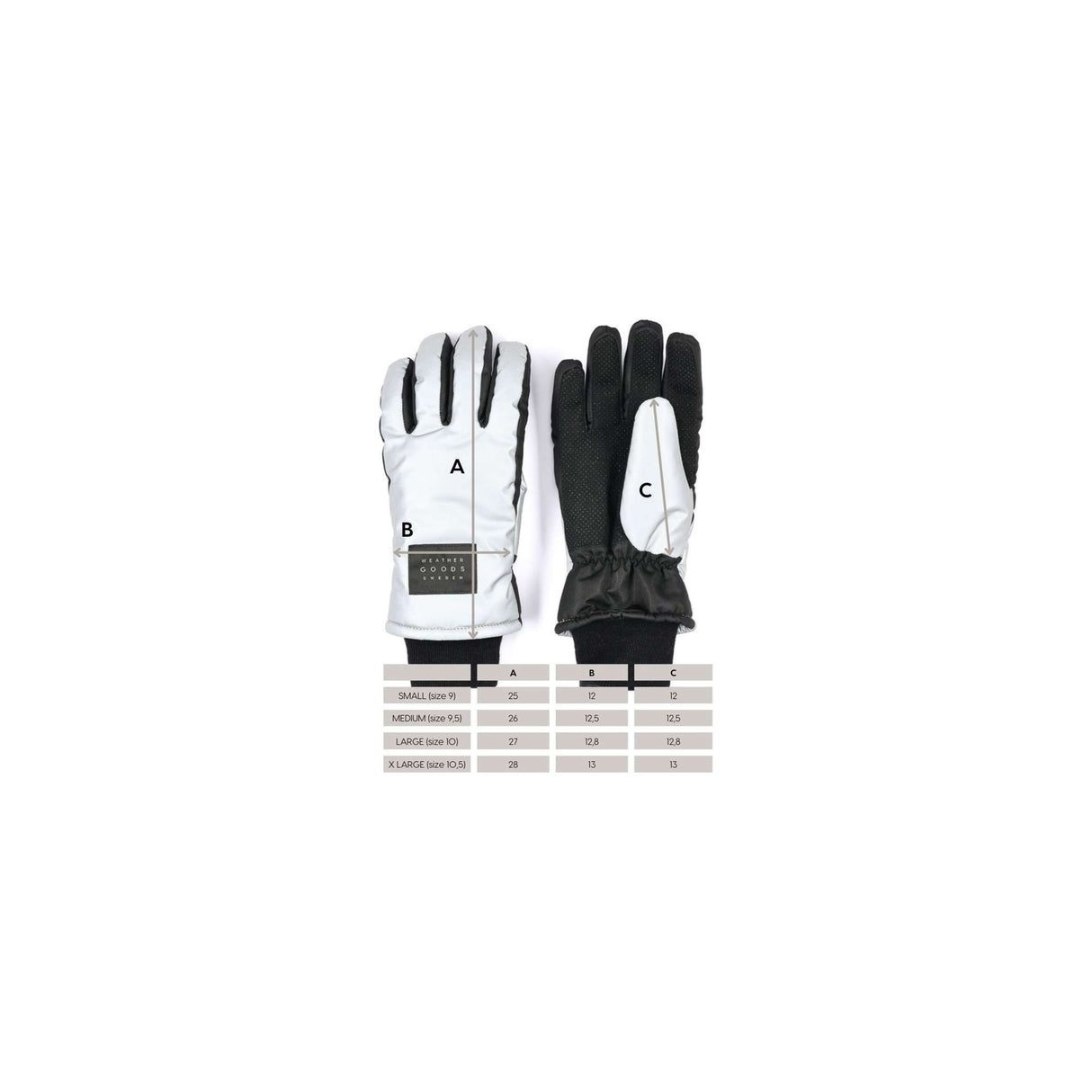 Weathergoods sweden refl. handschoenen luna silver xl