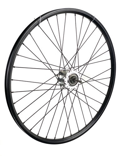 Achterwiel 28 inch 622 zwart zwarte spaak 8v schijfrem