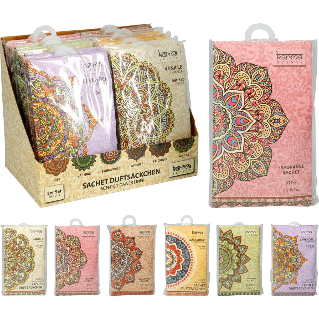 Geurzakjes set van 3 stuks 6 assorti