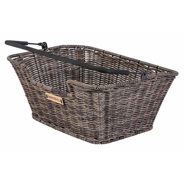 Basil Capri Rattan Look - fietsmand - achterop - bruin