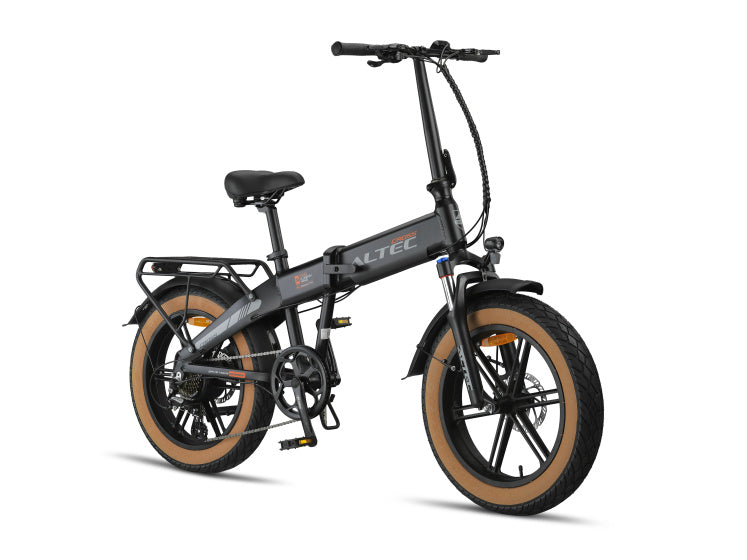 Altec cross fatbike vouwfiets 20 inch 39 cm unisex 7v schijfrem matzwart