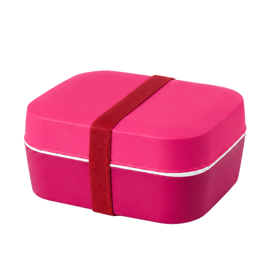 Amuse basic lunchbox 2-in-1 rood + rode elastiek 4-delig