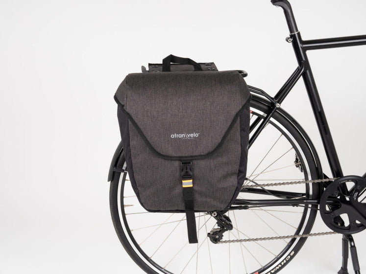 Atran velo Zap Enkele Fietstas Met AVS Adapter 25L Grijs