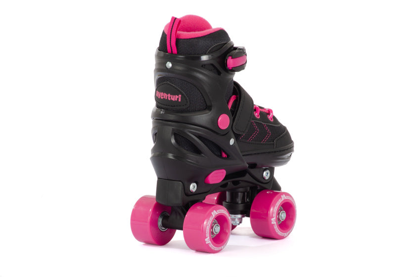 Aventuri verstelbare rolschaatsen semi-softboot zwart roze maat 35-38 (m)