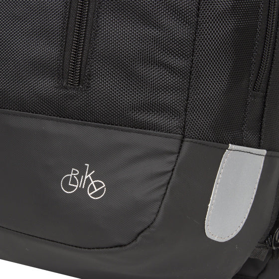 Bike wave fietsrugzak dubbele fietstas nylon 20l zwart
