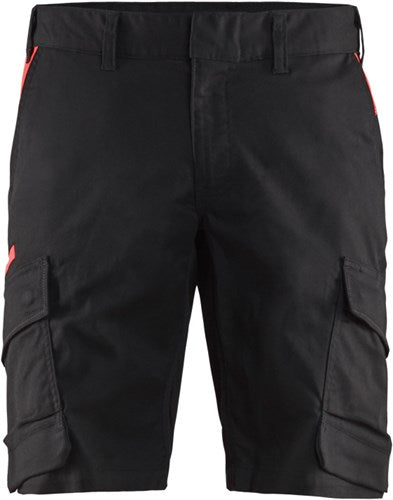 Blåkläder industrie short met stretch 14461832 | zwart rood | maat 64 - 7330509758625