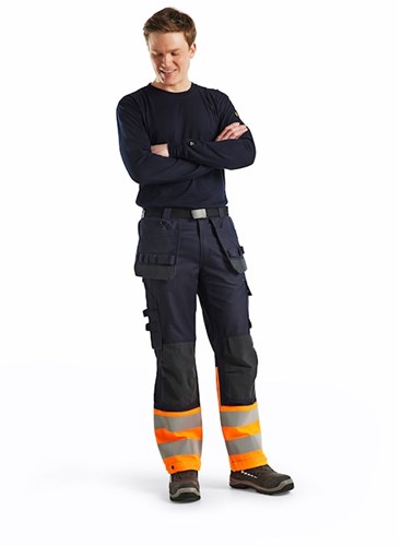 Blåkläder multinorm inherent werkbroek 14891513 | marineblauw oranje | maat 46 - 7330509720578