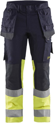Blåkläder multinorm werkbroek inherent met stretch 14871512 | marine high vis geel | maat 56 - 7330509662229