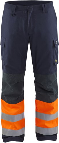 Blåkläder multinorm winterwerkbroek 18691513 | marineblauw oranje | maat 50 - 7330509716823