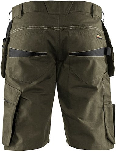 Blåkläder service short met spijkerzakken 14941330 | groen zwart | maat 62 - 7330509688601