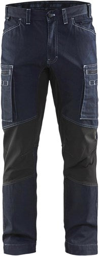 Blåkläder service werkbroek denim stretch 14591142 | marineblauw zwart | maat 50 - 7330509485903
