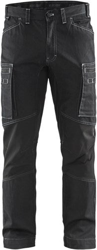 Blåkläder service werkbroek denim stretch 14591142 | zwart | maat 60 - 7330509486177