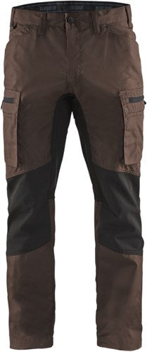 Blåkläder service werkbroek met stretch 14591845 | bruin zwart | maat 46 - 7330509527481