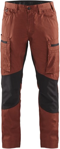 Blåkläder service werkbroek met stretch 14591845 | gebrand rood zwart | maat 60 - 7330509781210