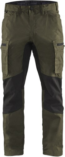 Blåkläder service werkbroek met stretch 14591845 | groen zwart | maat 62 - 7330509646045