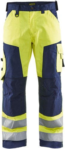 Blåkläder werkbroek high-vis zonder spijkerzakken 15661811 | high vis geel marineblauw | maat 46 - 7330509412978