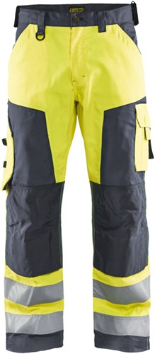 Blåkläder werkbroek high-vis zonder spijkerzakken 15661811 | high vis geel medium grijs | maat 54 - 7330509755815