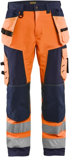 Blåkläder werkbroek softshell high-vis 15672517 | high vis oranje marineblauw | maat 50 - 7330509406069