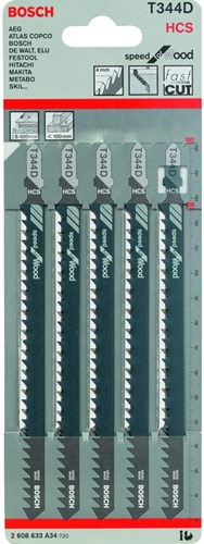 Bosch accessoires 5x speed voor hout decoupeerzaagblad t344d - 2608633a34