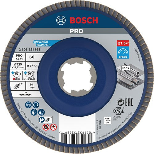 Bosch accessoires bosch pro x571 x-lock lamellenschijf 125 mm g60 - 2608621768