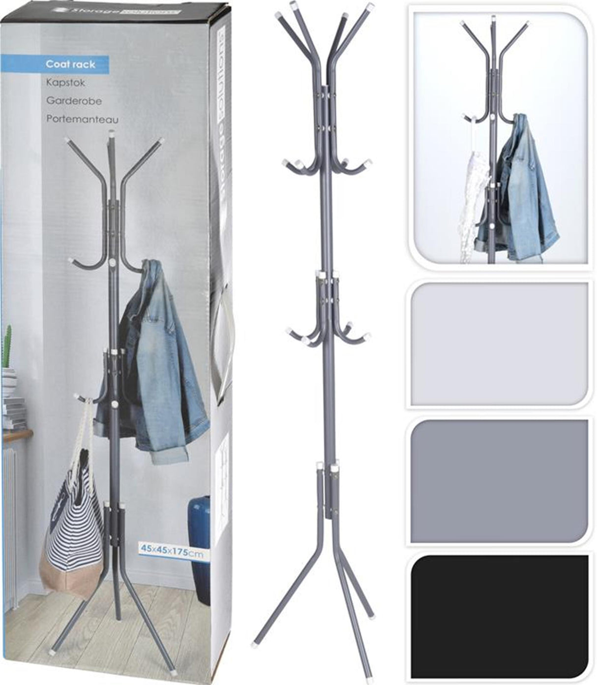 Storage solutions kapstok metaal 45x45xh170cm assorti kleuren
