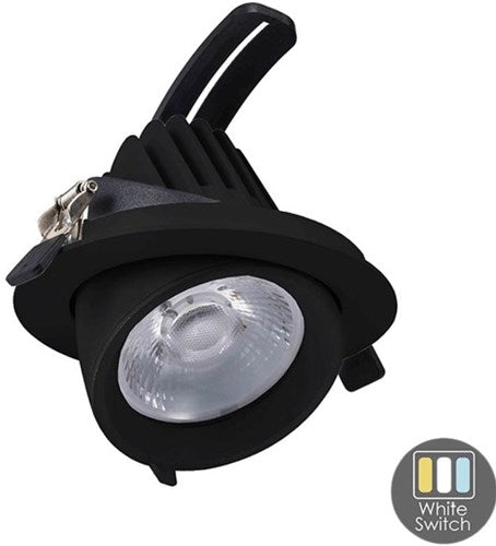 Enzo cct led downlighter zwart 30w banaan model 45gr. tri-white - led2385