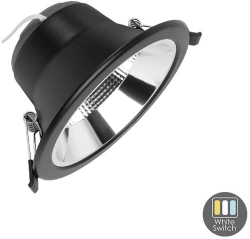 Enzo cct led downlighter zwart reflector 12w tri-white dimbaar - led2507