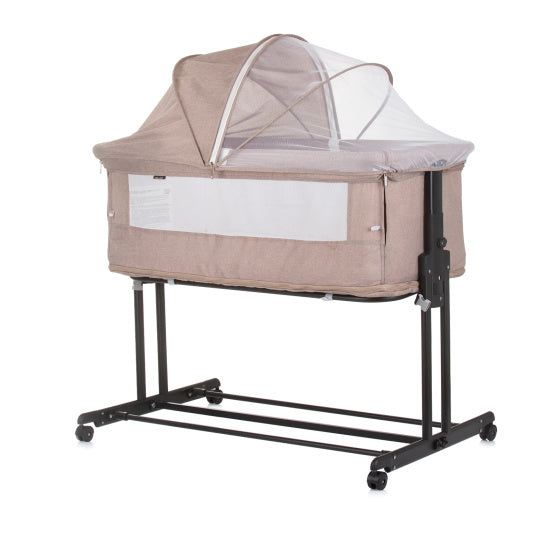 Chipolino zen co-sleeper box met klamboe macadamia beige