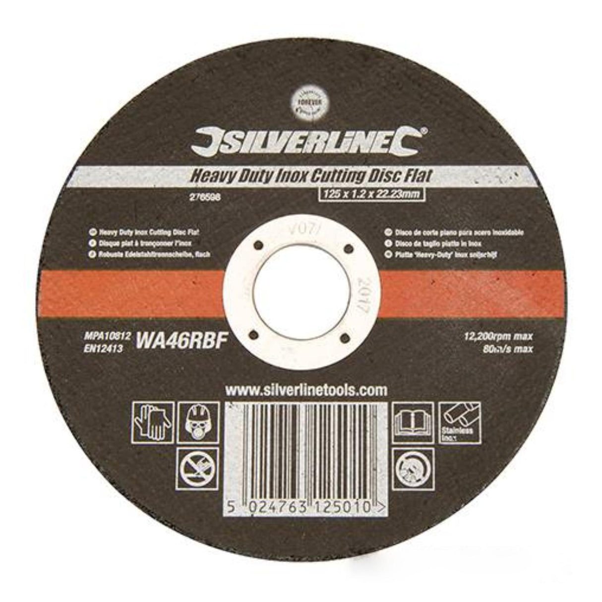 Doorslijpschijf - 12200 rpm - ø 125 mm