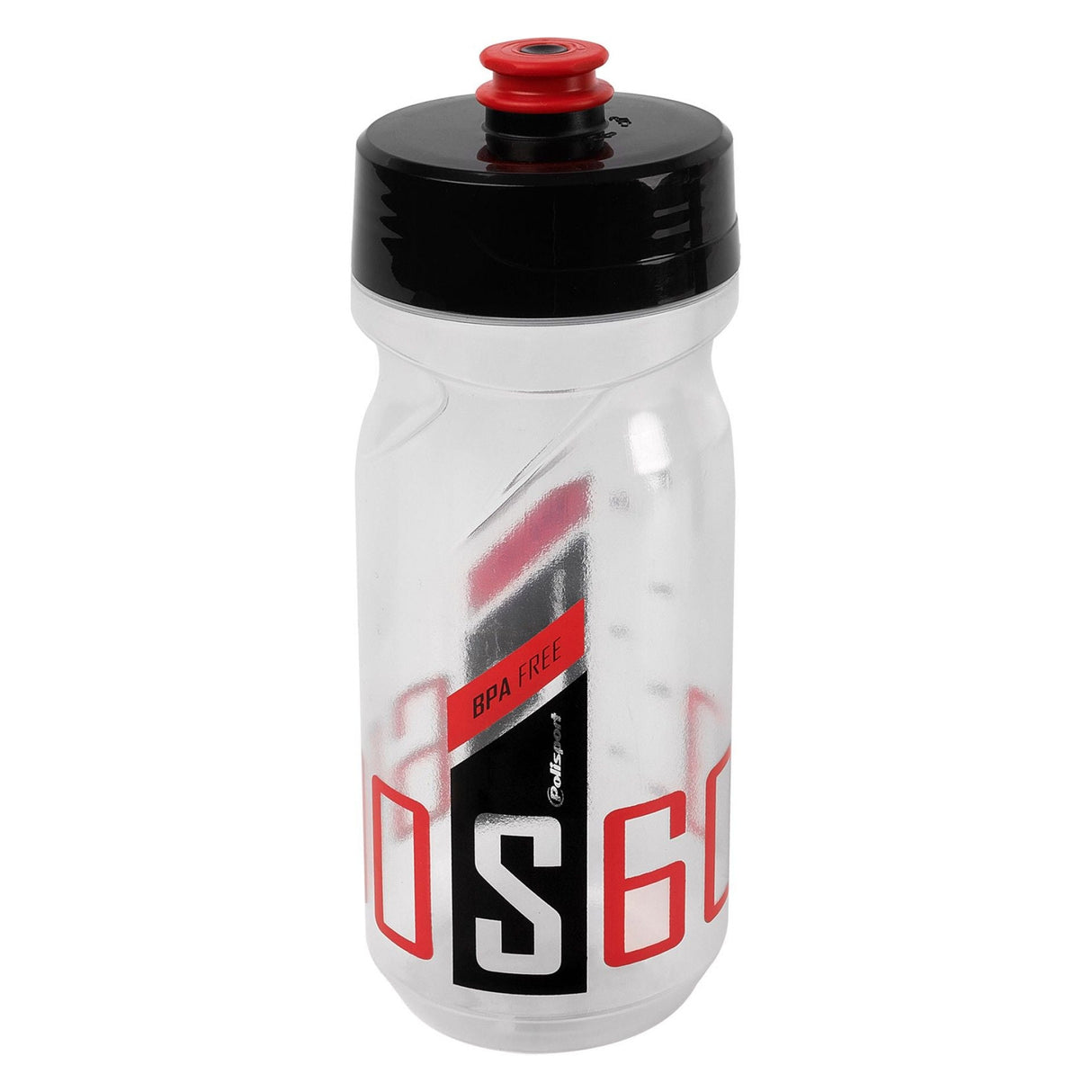 Polisport plasticos s.a. polisport bidon 600 ml. transparant zwart rood