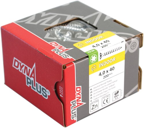 Dynaplus unischroef spaanplaatschroef verzinkt platkop voldraad torx tx25 5.0x25 | 200 stuks - 0281.01.41101