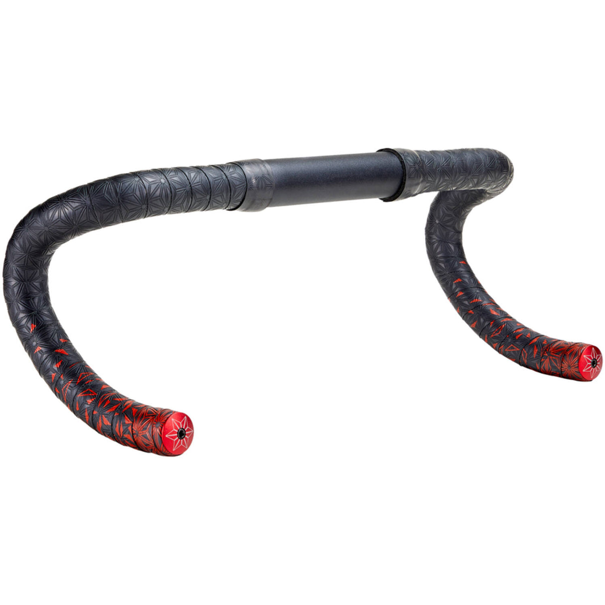 Supacaz - super sticky kush star fade stuurlint zwart rood inclusief aluminium rode stuurplug
