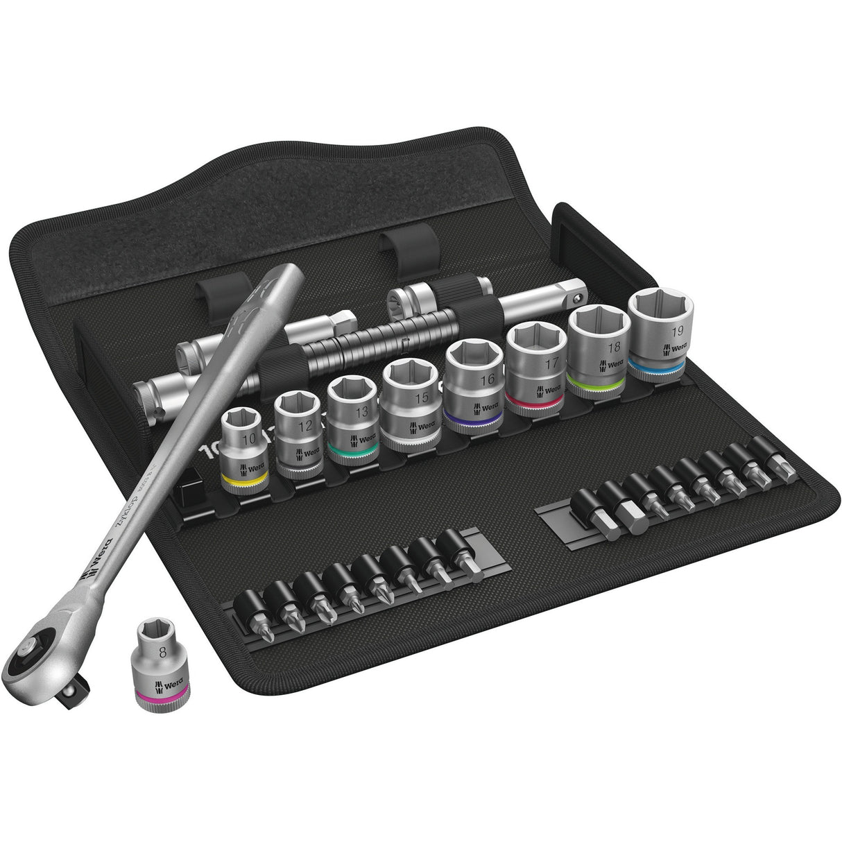 Wera zyklop metal-knarrens.8100 sb7 3 8 gereedschapsset ( 28-delig )