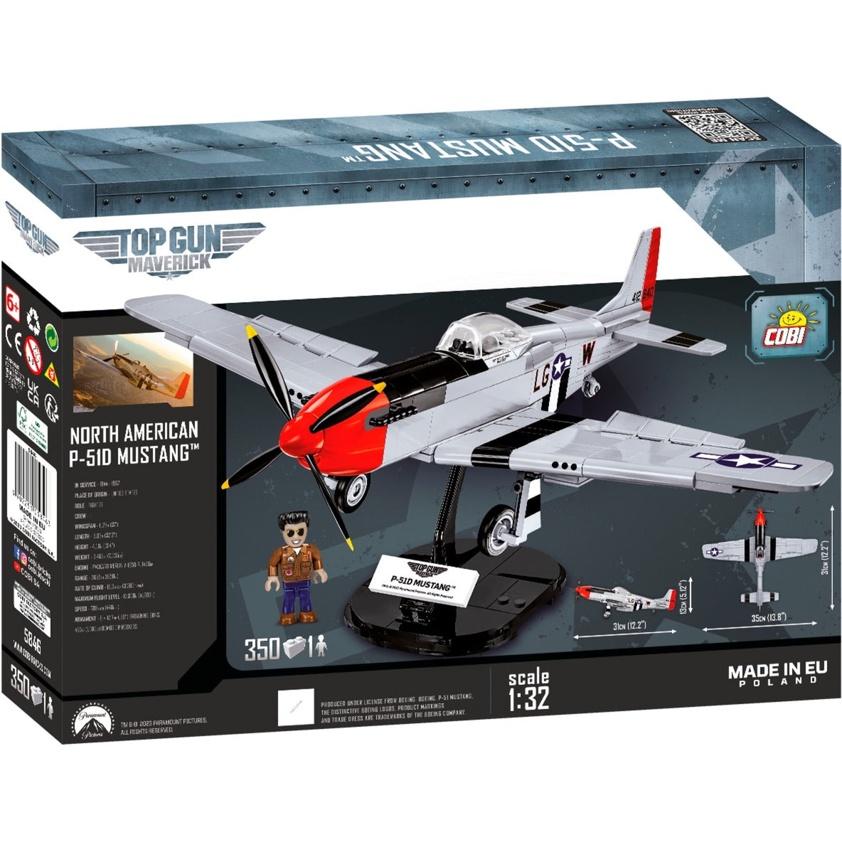 Cobi p-51d mustang constructiespeelgoed (schaal 1:32)