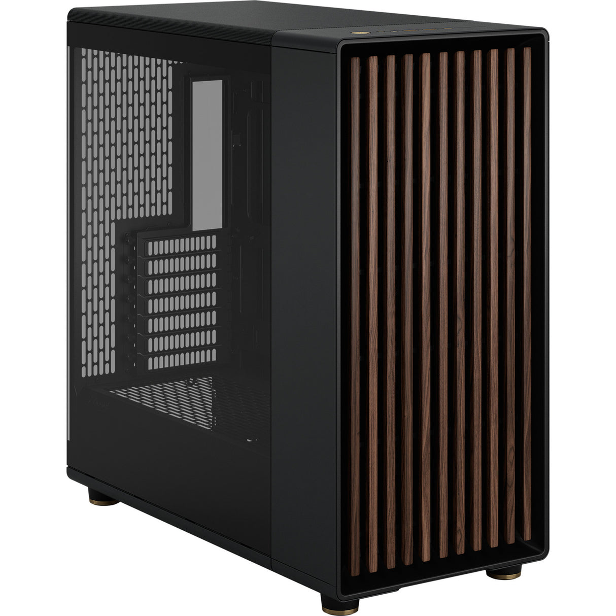 Fractal design north xl rc charcoal black tg dark midi tower behuizing (zwart houtkleur | 2x usb-a | 1x usb-c | tempered glass)