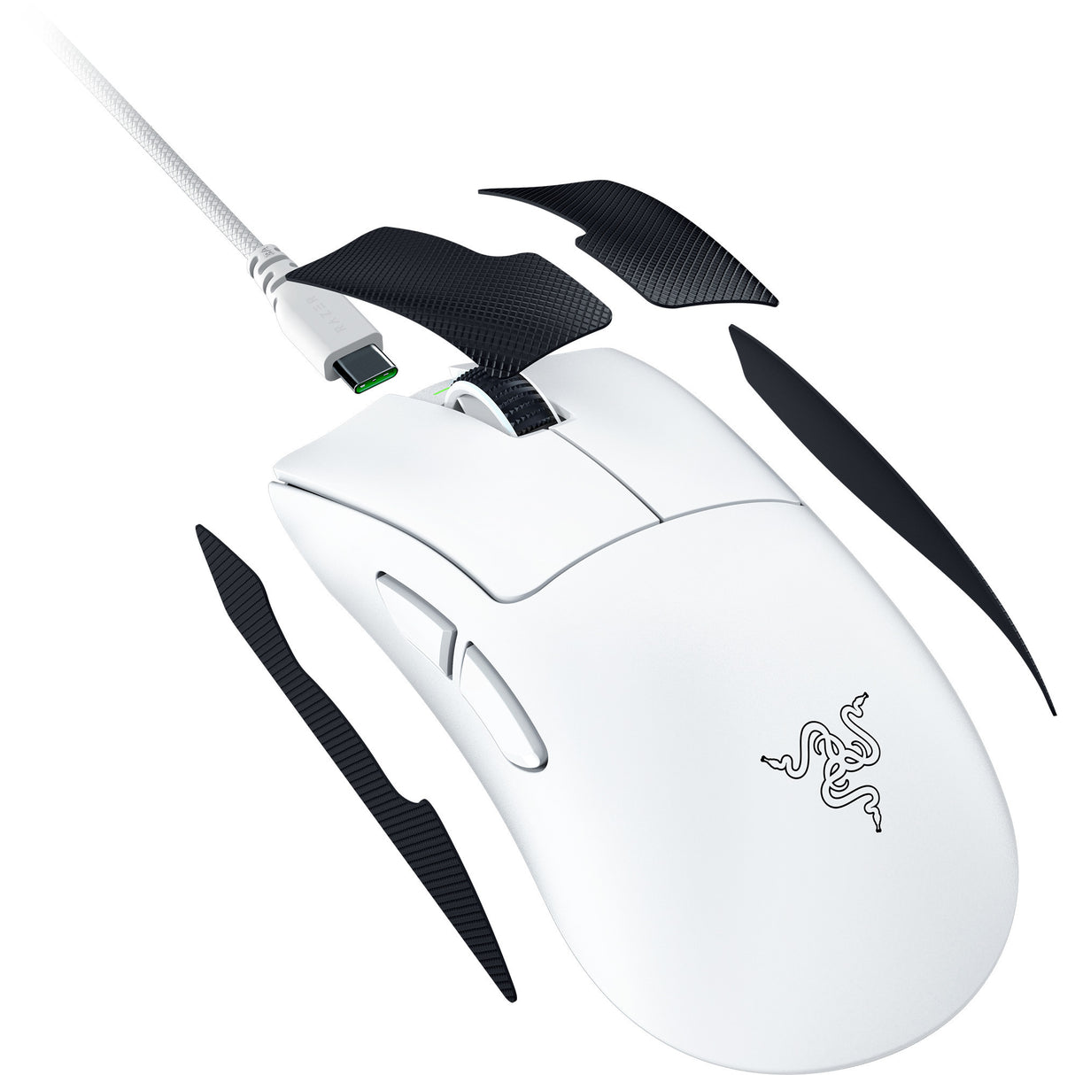 Razer deathadder v4 pro gaming muis (wit, tot 45.000 dpi, 8000 hz)