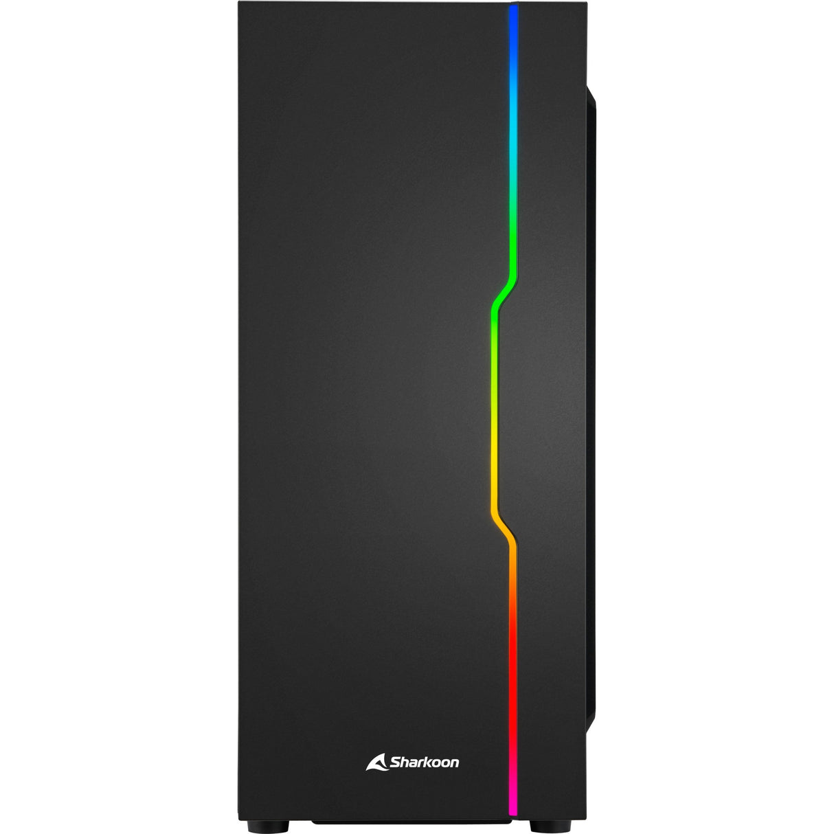 Sharkoon rgb slider midi tower behuizing (zwart | 3x usb-a | rgb | tempered glass)