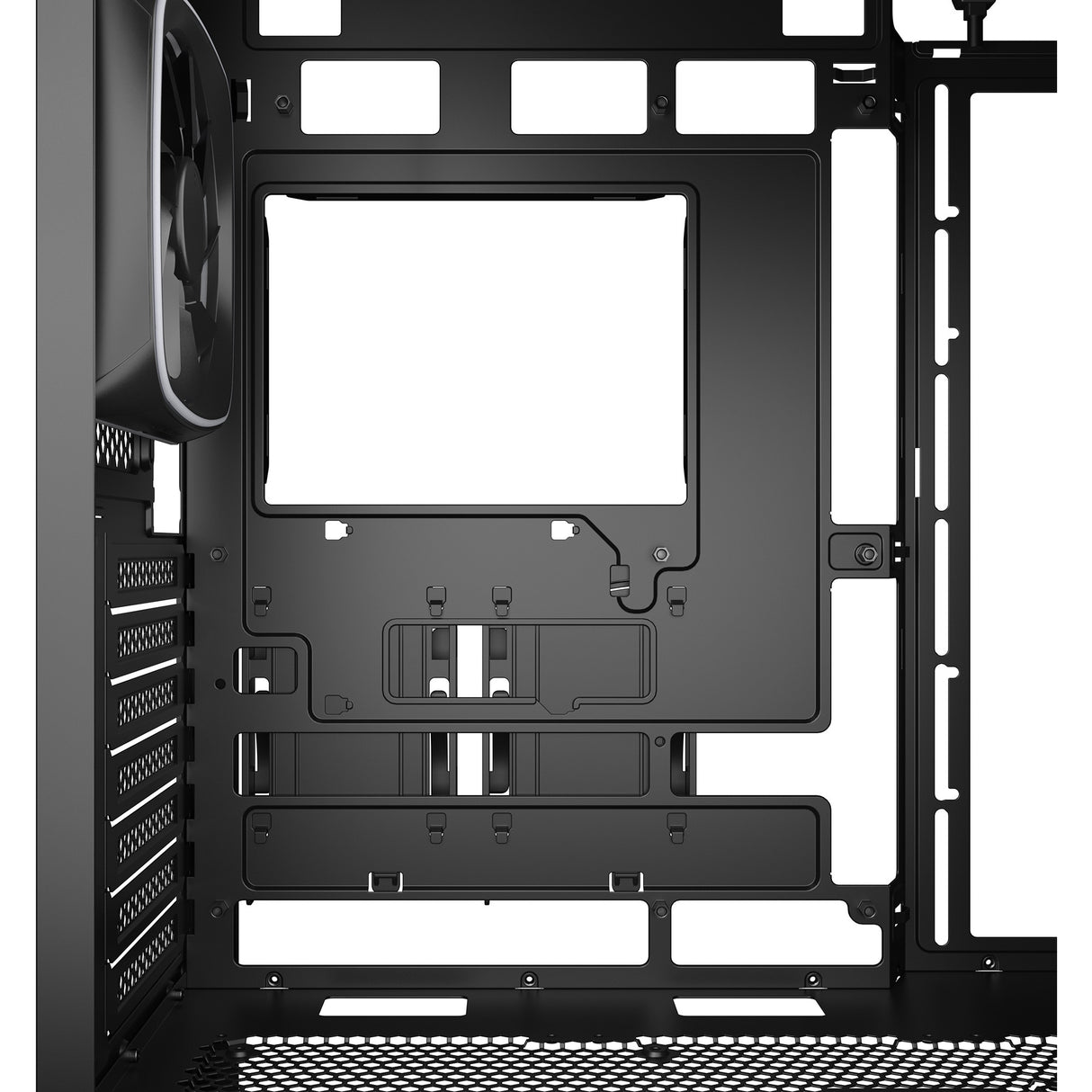 Sharkoon ak5m rgb midi tower behuizing (zwart | 2x usb-a | 1x usb-c | rgb | tempered glass)