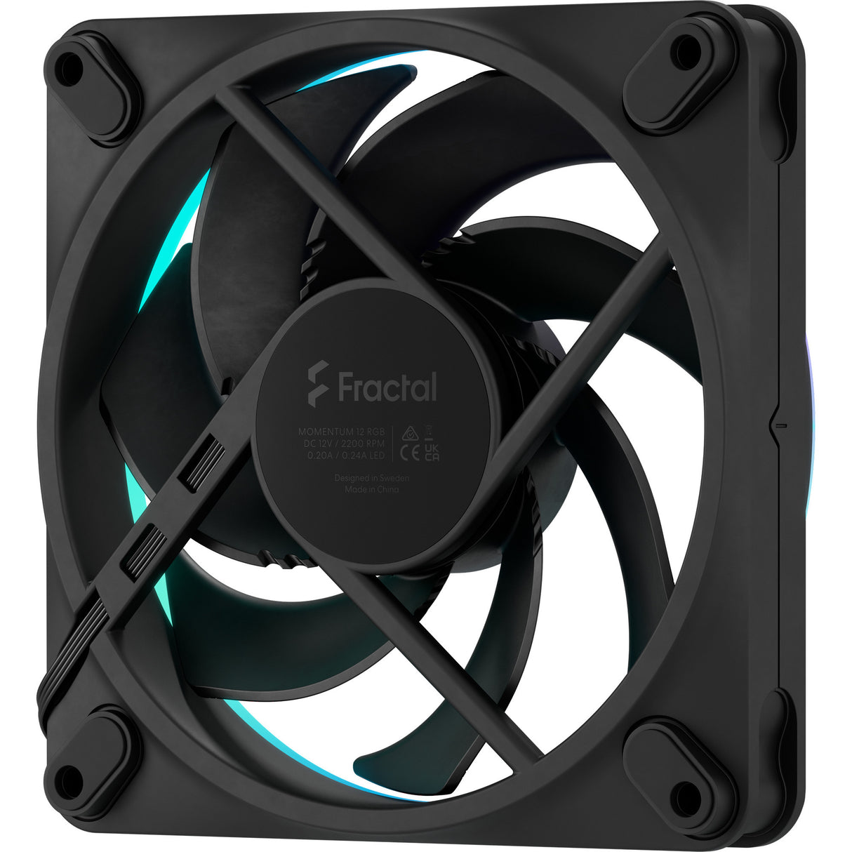 Fractal design momentum 12 rgb case fan (zwart, 120 x 120 x 25 mm, pwm)