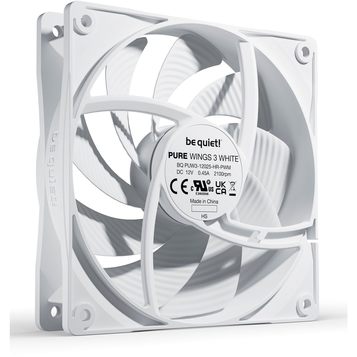 Be quiet! pure wings 3 pwm high-speed case fan (wit, 120 x 120 x 25 mm)