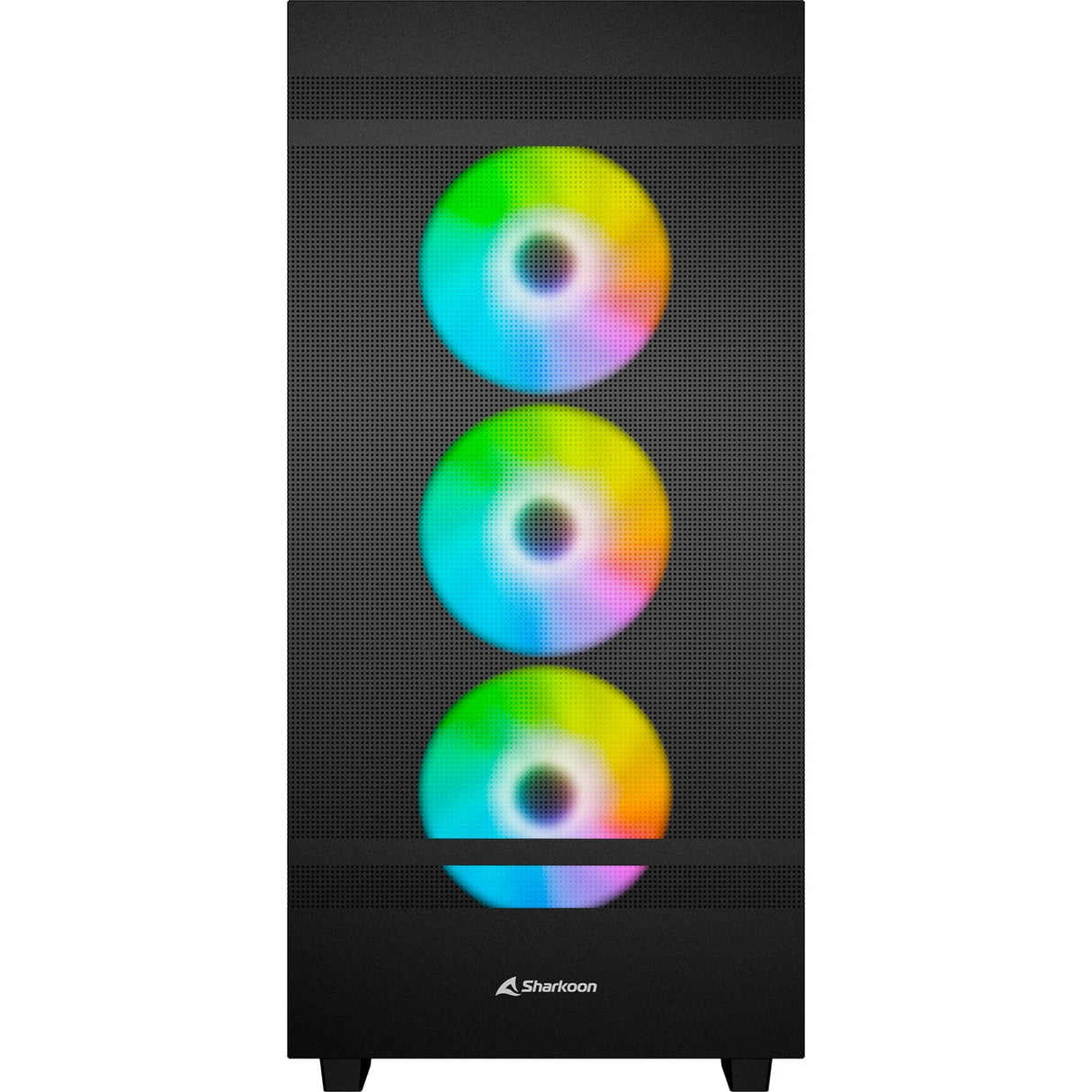 Sharkoon rebel c50 black rgb midi tower behuizing (zwart | 2x usb-a | 1x usb-c | rgb | tempered glass)